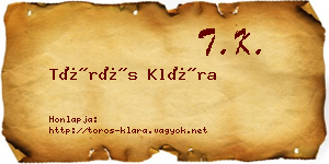 Törös Klára névjegykártya