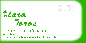 klara toros business card