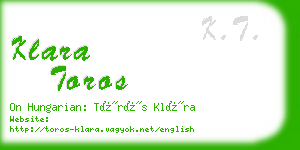 klara toros business card